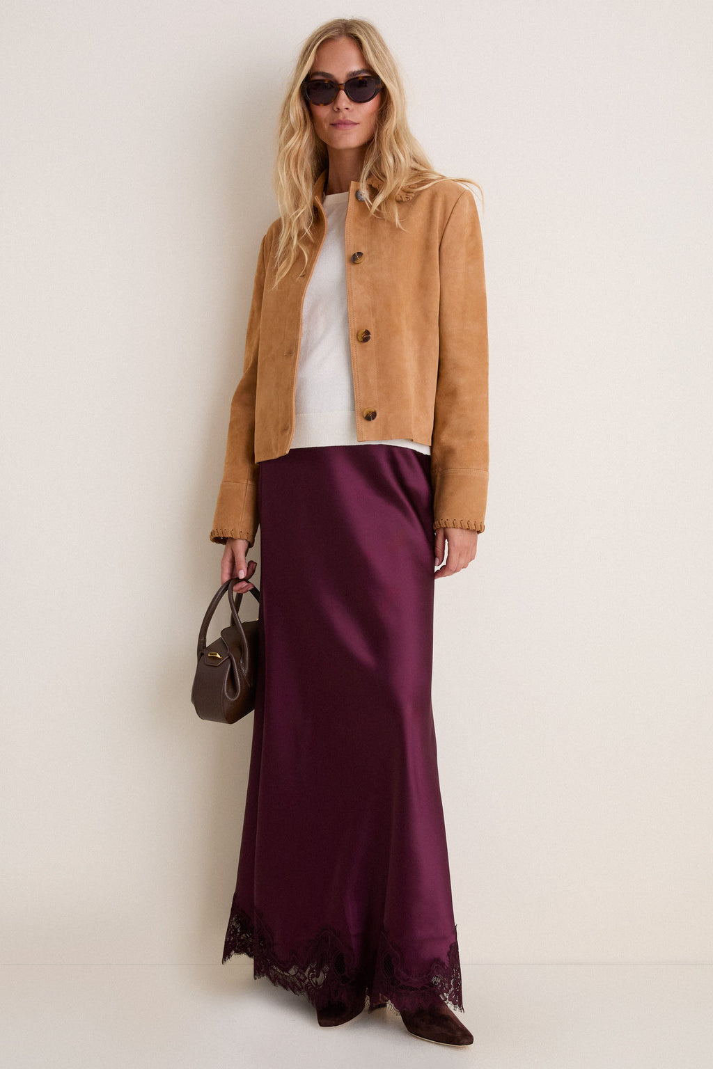 Winetasting Satin Mischa Slip Skirt