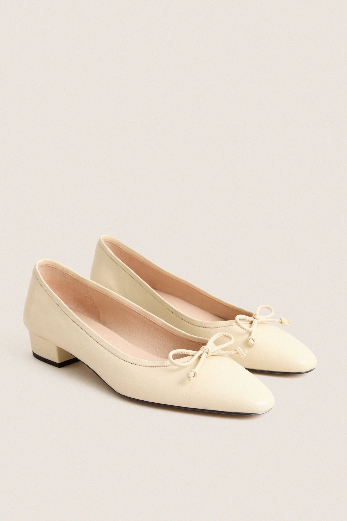 Cream Leather Bree Ballet Flats
