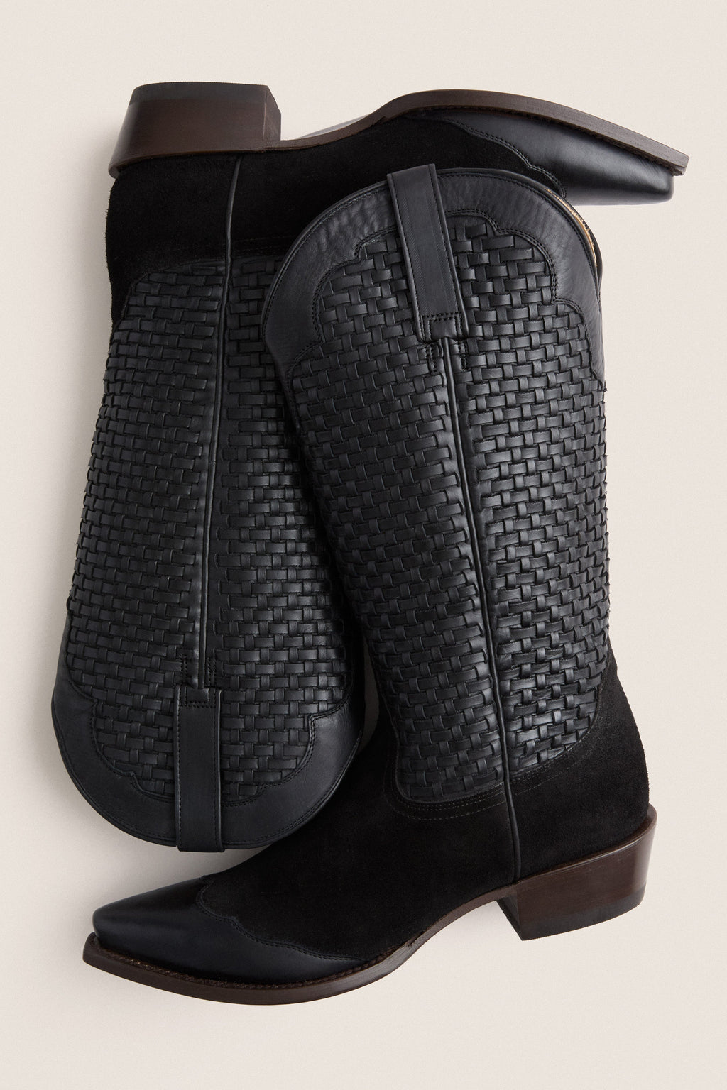 Black Basket Weave Cowboy Boot