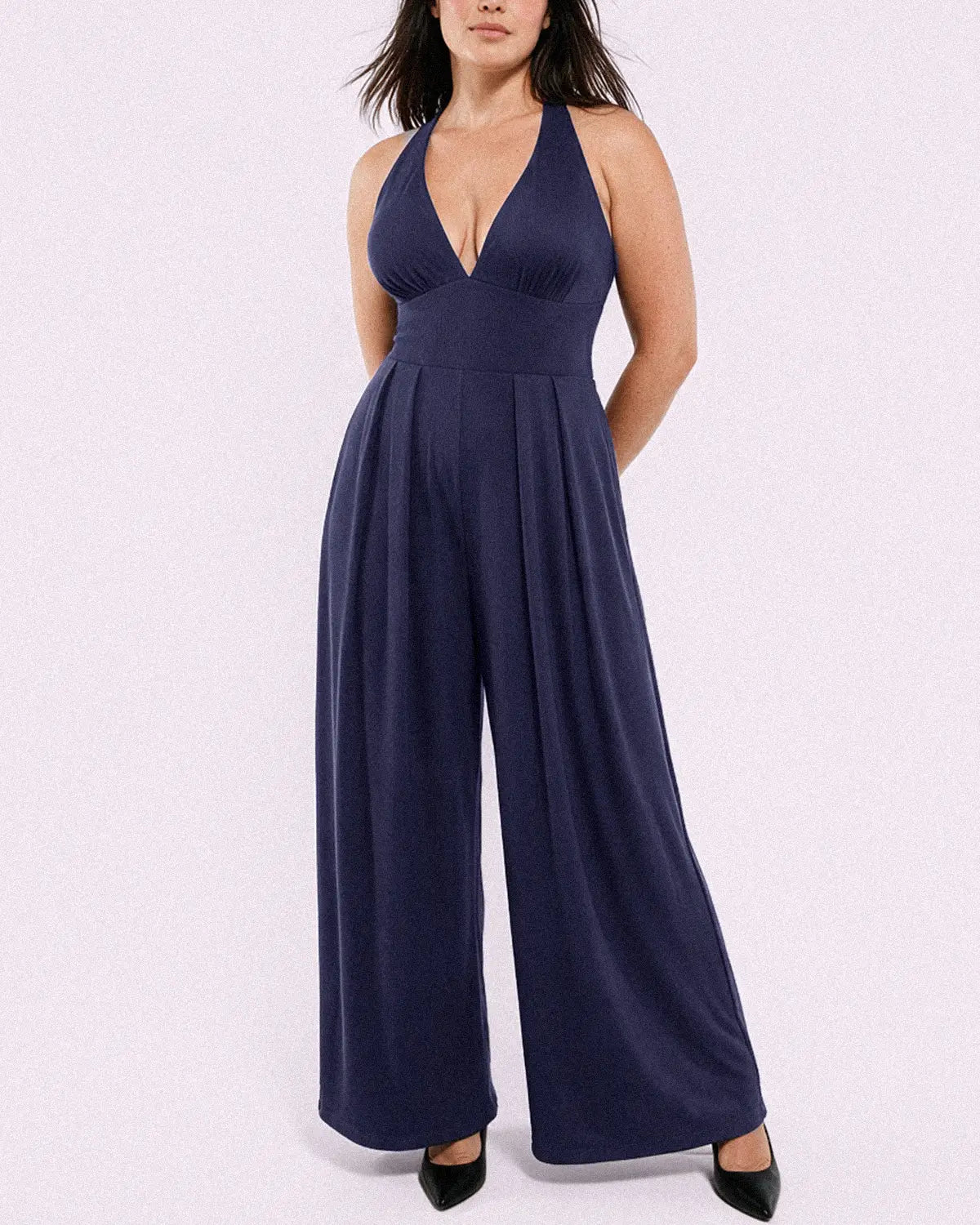 Bare Essentials AirSlim Deep Plunge Built-In Shaping Jumpsuit