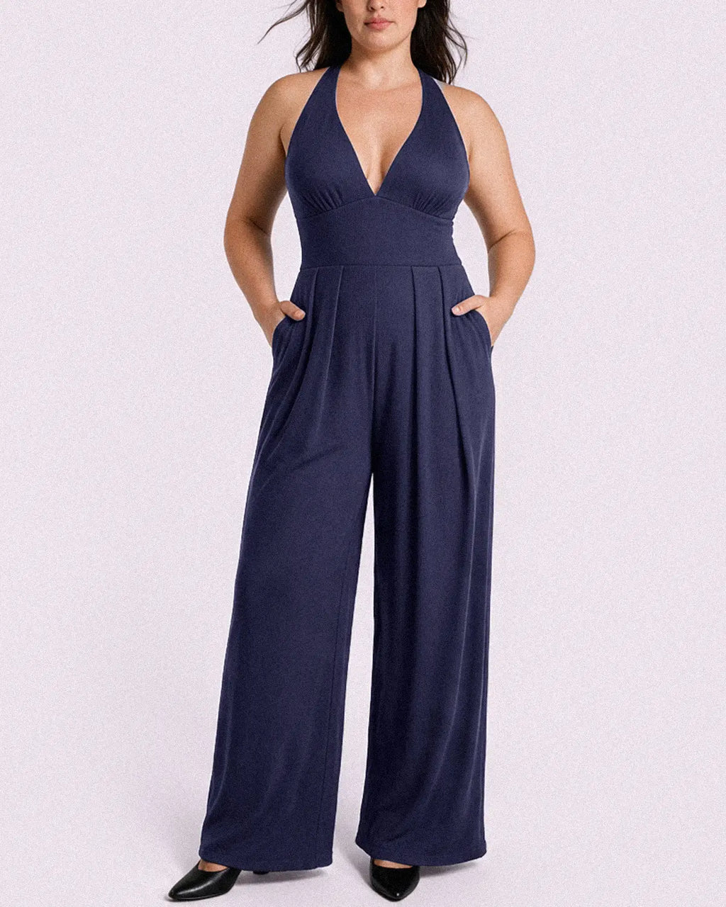 Bare Essentials AirSlim Deep Plunge Built-In Shaping Jumpsuit