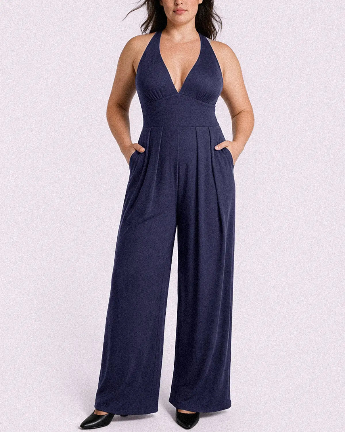 Bare Essentials AirSlim Deep Plunge Built-In Shaping Jumpsuit