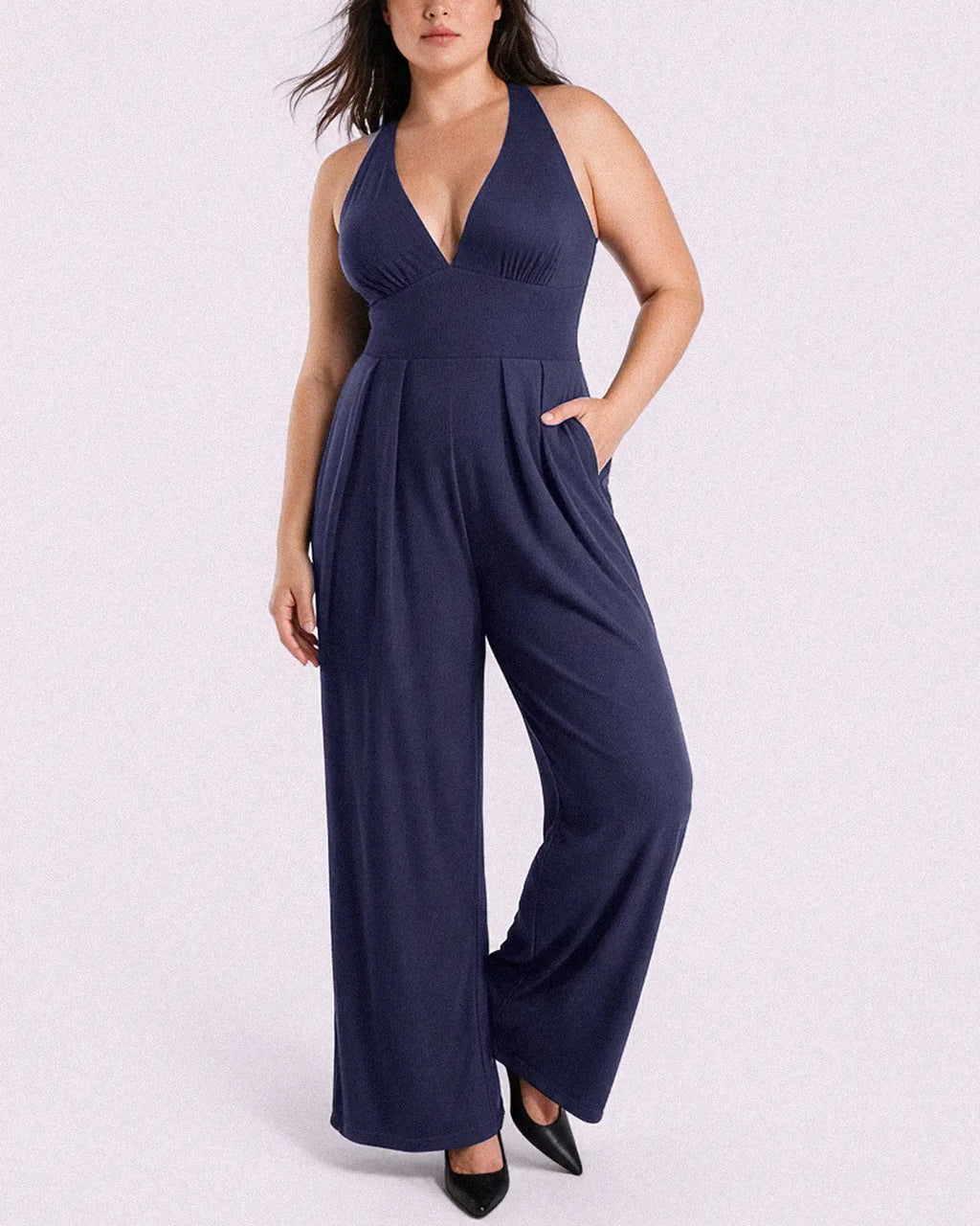 Bare Essentials AirSlim Deep Plunge Built-In Shaping Jumpsuit