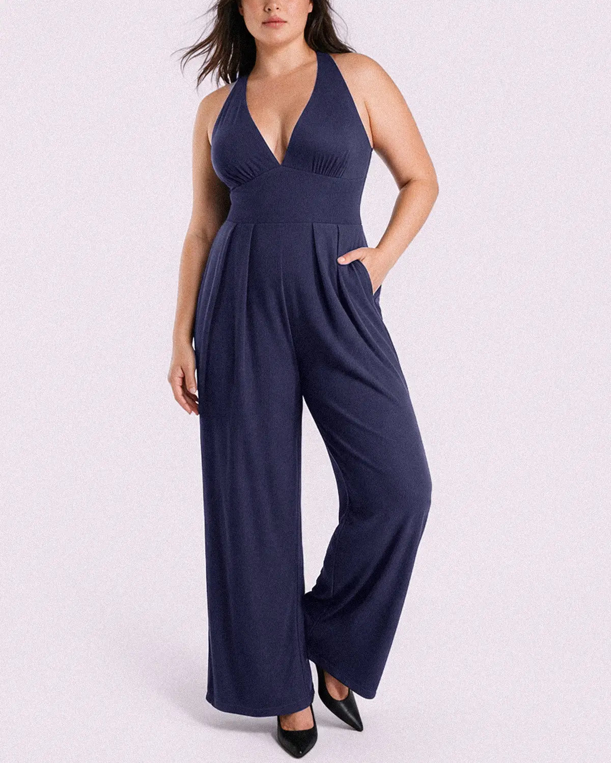 Bare Essentials AirSlim Deep Plunge Built-In Shaping Jumpsuit