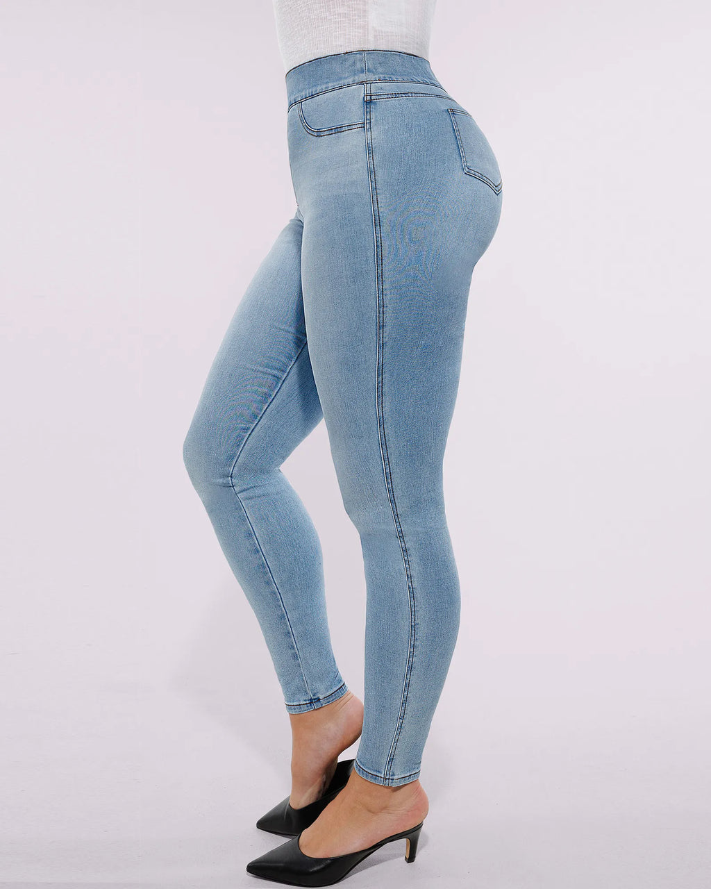 Bare Essentials High-Waisted Padded Hip Skinny Jeans
