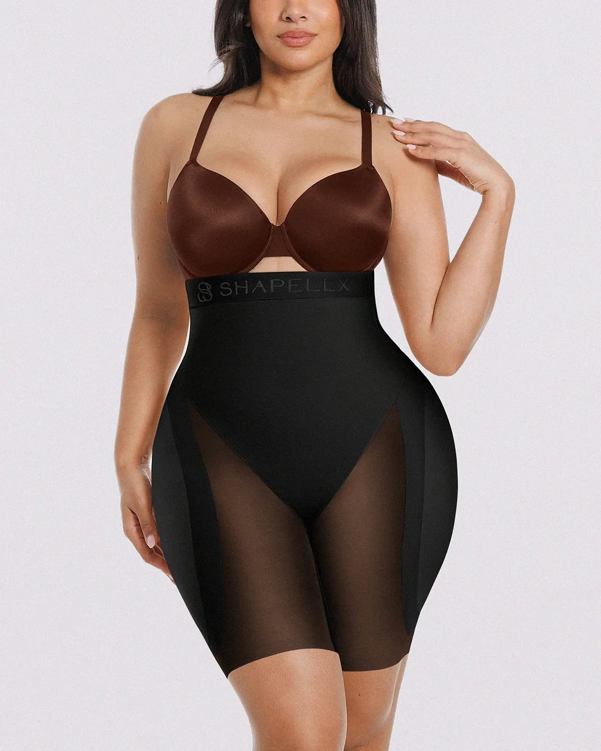 MeshSmooth hip enhancer padded shorts black designed to create fuller-looking curves