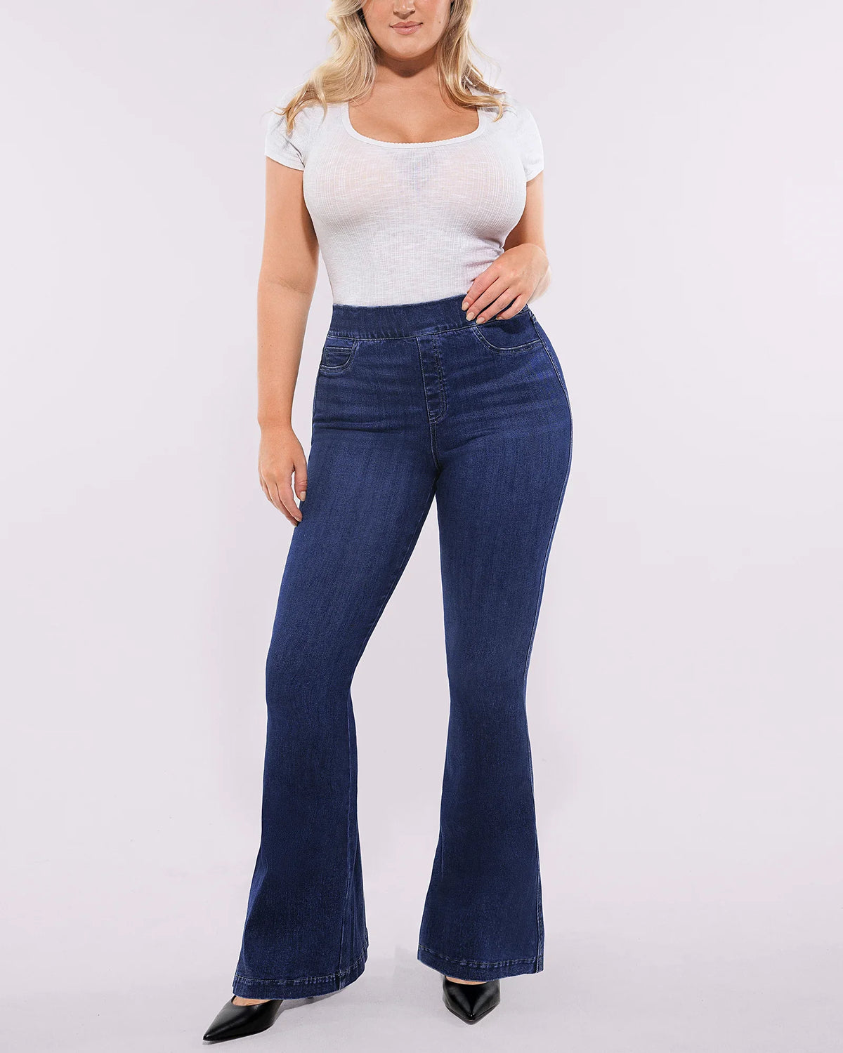 Bare Essentials AirSlim High-Waisted Padded Hip Flare Jeans