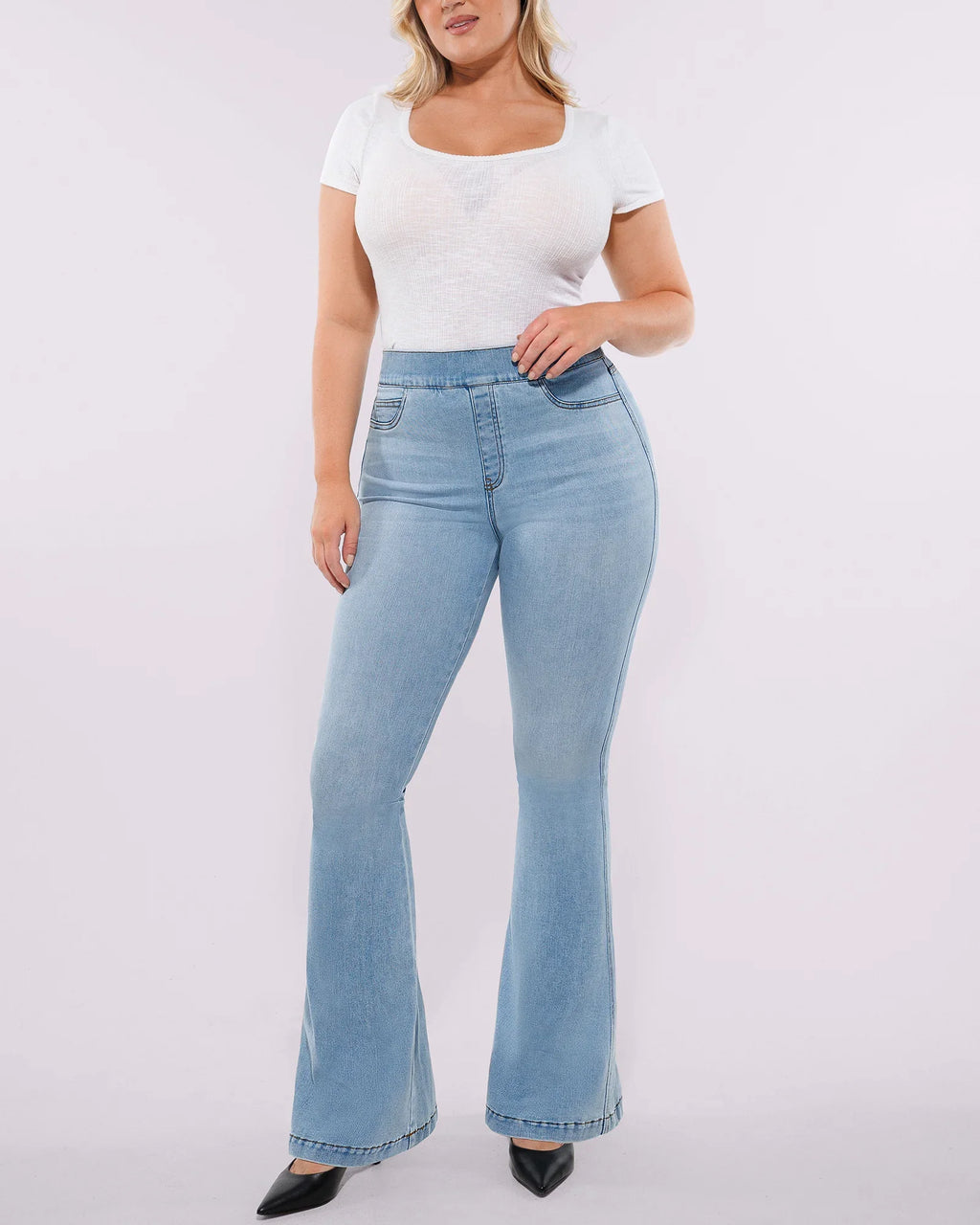 Bare Essentials AirSlim High-Waisted Padded Hip Flare Jeans
