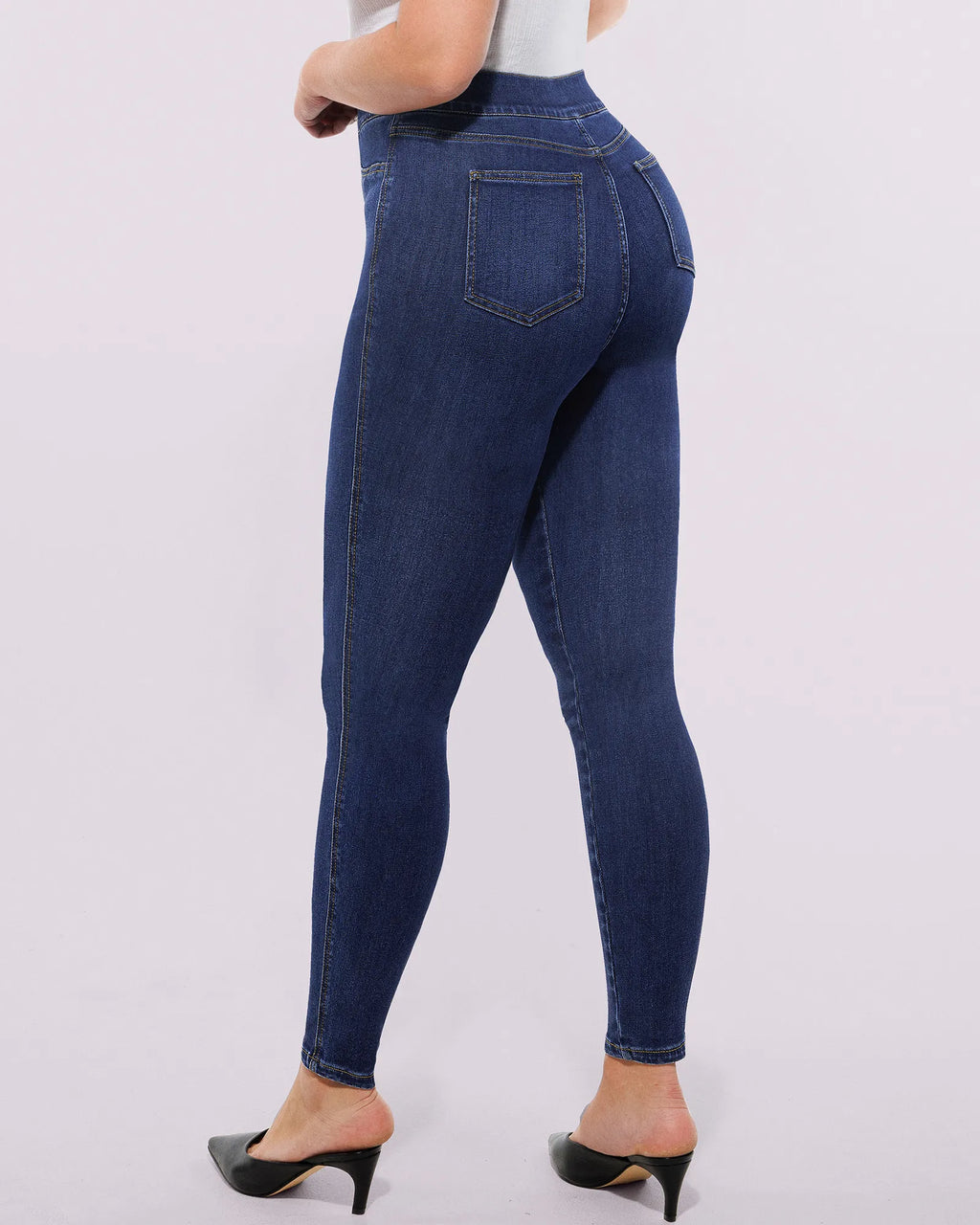 Bare Essentials High-Waisted Padded Hip Skinny Jeans