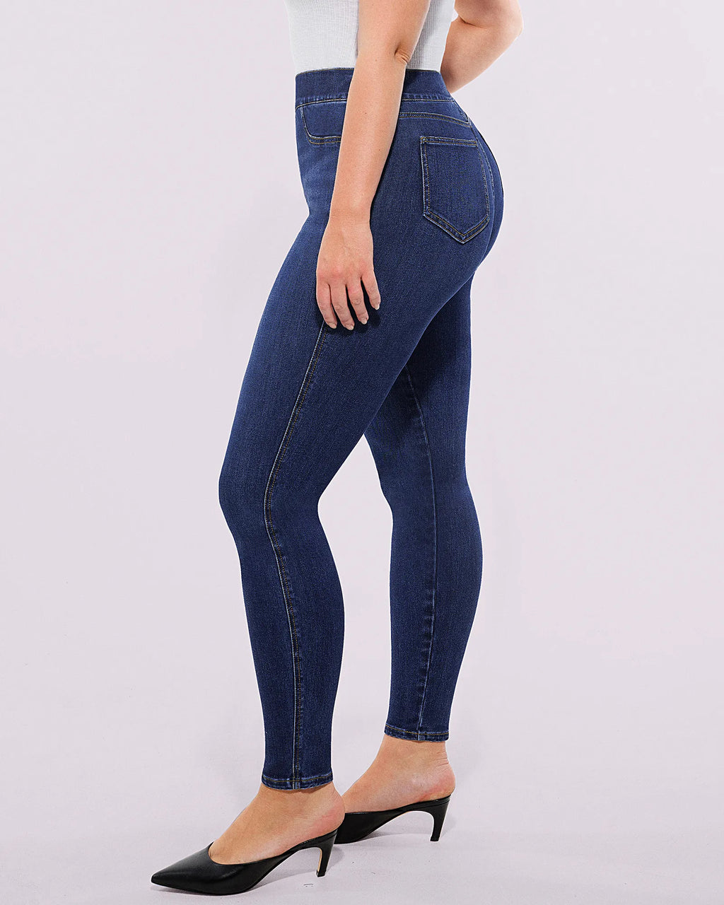 Bare Essentials High-Waisted Padded Hip Skinny Jeans