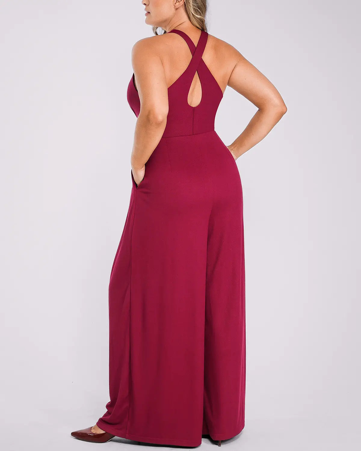 Bare Essentials AirSlim Deep Plunge Built-In Shaping Jumpsuit