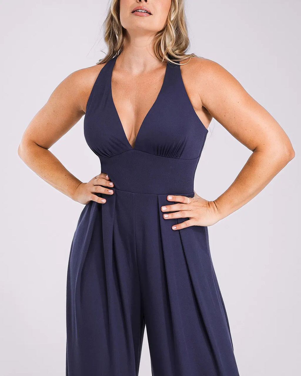 Bare Essentials AirSlim Deep Plunge Built-In Shaping Jumpsuit