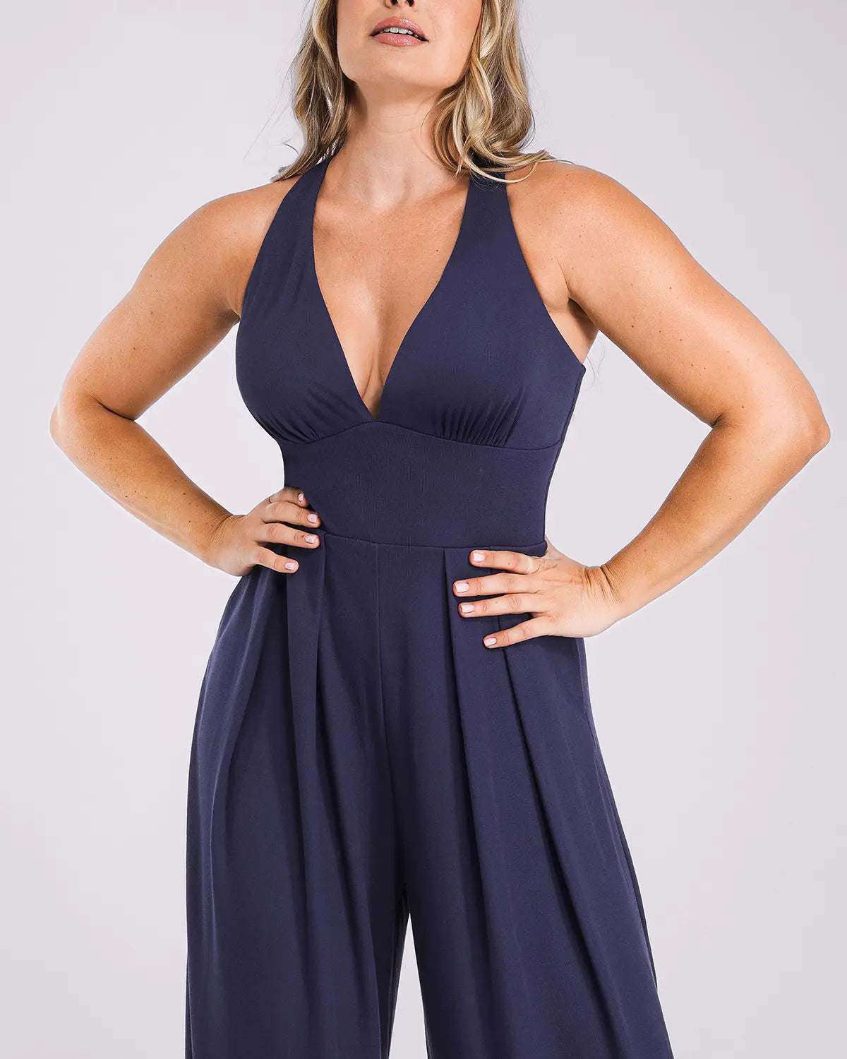 Bare Essentials AirSlim Deep Plunge Built-In Shaping Jumpsuit