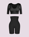 Elbow Sleeve Back Smoothing Top + Tummy Control Short Bundle