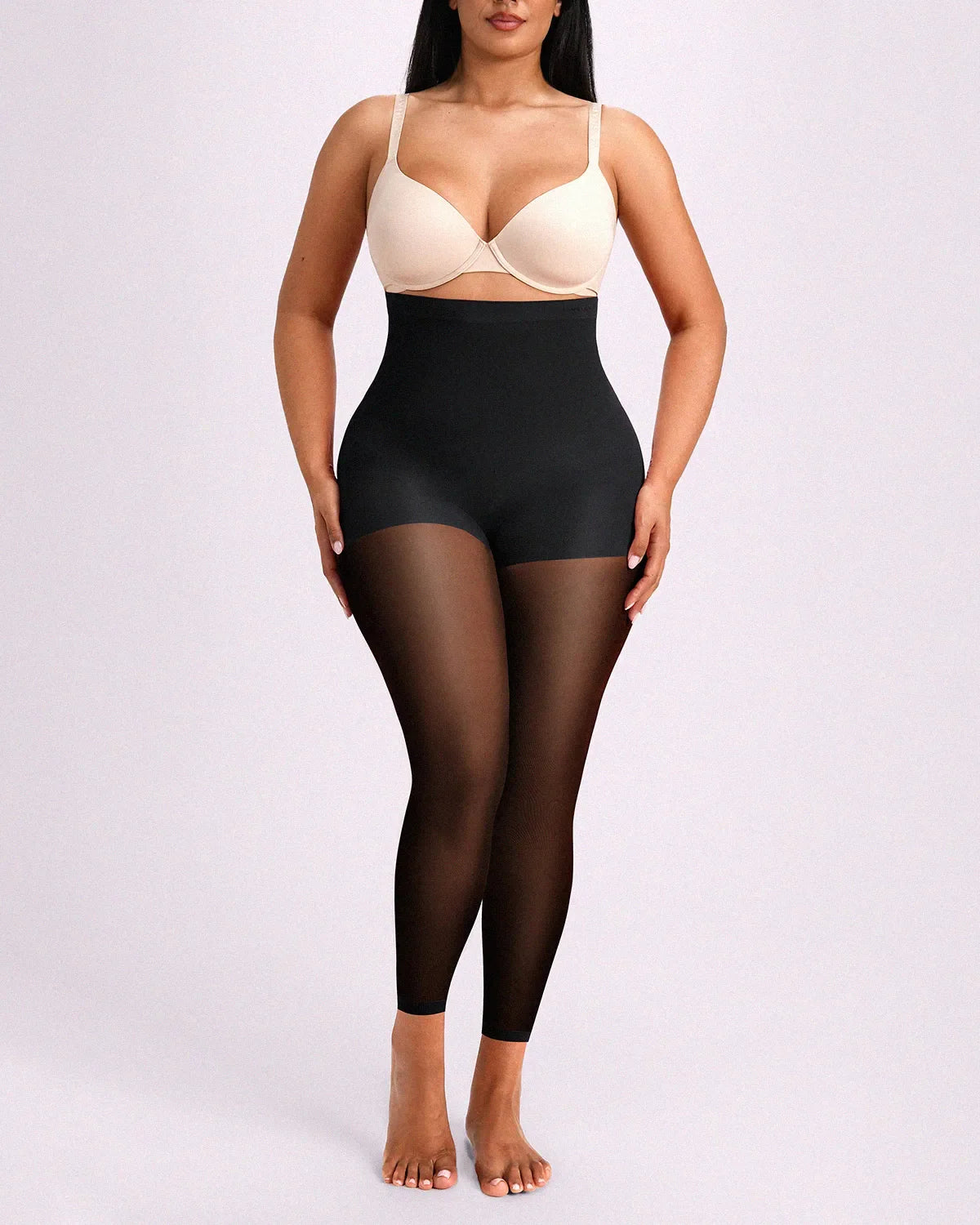 MistWeave High-Waisted Sheer Shaping Tights